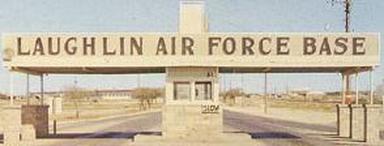 Old photo of Laughlin Air Force Base main gate, Del Rio, Texas